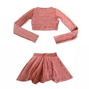 Naked Wardrobe Pleated Top and Skirt Set